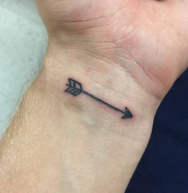 Tanda panah kecil di pergelangan tangan